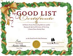 Blank Santa Nice List Certificates Nice List Certificate Christmas Photos Kids Christmas Gift Certificate