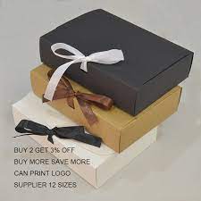 Silver gift box kraft small paper card self assemble flat pack fold matte xmas. 10pcs Customer Gift Box Kraft Large Gift Packaging Box With Ribbon White Gift Packing Boxes Cardboard Paper Carton Box Gift Bags Wrapping Supplies Aliexpress
