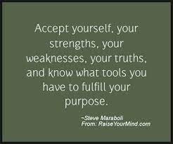 Motivational Inspirational Quotes Accept Yourself Your Strengths Your Weaknesses Your Truths And Know What Tools You Have To Fulfill Your Purpose Raise Your Mind