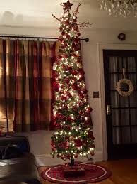 9 Ft Skinny Christmas Tree In My Living Room Skinny Christmas Tree Holiday Decor Christmas