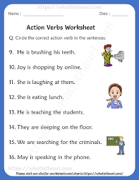 Free first grade spelling word list curriculum with 36 weeks of printable worksheets, a master word list, and dictation sentences for testing. Action Verbs Worksheets For Grade 1 Your Home Teacher