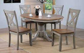 Wonderly 5 Piece Rubberwood Solid Wood Breakfast Nook Dining Set Pedestal Dining Table Dining Table Nook Dining Set