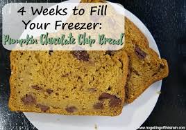 In a large bowl, whisk together flour, baking soda, salt, cinnamon, nutmeg, cloves, and ginger. Pumpkin Chocolate Chip Bread 4 Weeks To Fill Your Freezer Day 18 No Getting Off This Train