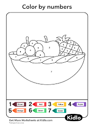 color by numbers coloring pages worksheet 88 kidlo com