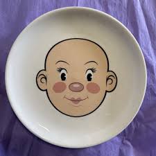 Food Face FRED & Mrs Plays With His Food Ceramic Plate by Jason Amendolara  8.5”