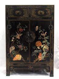 Maybe you would like to learn more about one of these? A Chinese Black Lacquer Cabinet Inlaid With Semi Precious Furniture Oriental