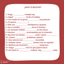 Muy O Mucho Teaching Spanish Spanish Worksheets Spanish Grammar