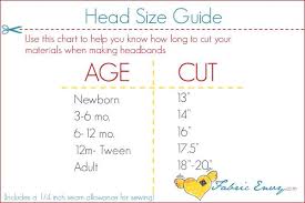 baby head size chart for headbands how to make headbands