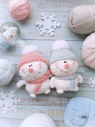 Amigurumi Snowman Christmas Snowman Decorations Miniature Plush Toy Crochet Small Toy Happy Amigurumi Snowman Snowman Decorations Snowman Christmas Decorations