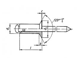 Fastenerdata - Metric Blind Pop Rivet Countersunk Head DIN7337B - Blind  Rivet - Rivet - SHEET METAL - >>DIMENSIONS - Fastener Specifications