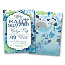 Under The Sea Baby Shower Invitation Diy Printable Ocean Whale Blue Green Gray Whale Baby Shower Invitations Ocean Baby Showers Baby Shower Invitations