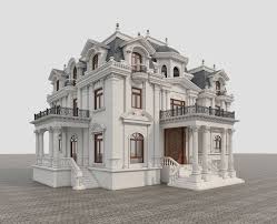 Classic Villa 3d Model House Designs Exterior Classic House Design Classic Architecture