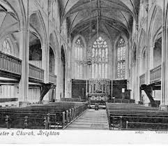 St peters is notable mainly for the substantial area of 13th century wall paintings that survived a disastrous fire in 1906. Early Gothic Revival Church Built C1824 28 St Peter S Brighton My Brighton And Hove