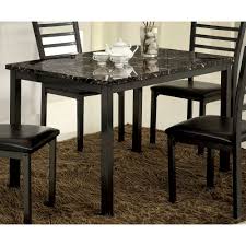 Iohomes Faux Marble Top 48 Dining Table Wood Black Galaxy Black Dinner Tables Furniture Dining Table Marble Top Dining Table