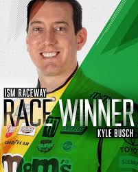 For the 199th time, Kyle Busch gets it done. Kyle wins his 199th NASCAR  race across all three series, in the Cup race at ISM Raceway!