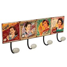 Portemanteau Nesu Vintage Food 4 Pateres A Visser Metal Champagne Porte Manteaux Champagne Et Vendanges