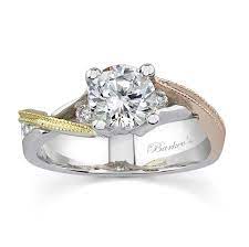 Barkev S Tri Color Engagement Ring 7143lw Colored Engagement Rings Two Tone Engagement Rings Engagement Rings