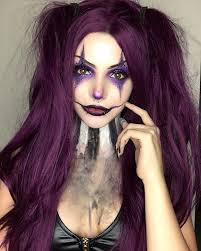 24 Purple Straight Synthetic Lace Front Wig Edw1096 Cute Clown Makeup Halloween Makeup Clown Girl Clown Makeup