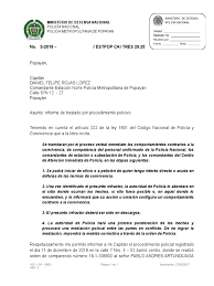 We did not find results for: Informe Medio De Policia Traslado Para Procediiento Policivo Policia Politica