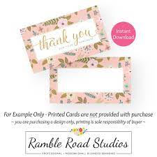 Check spelling or type a new query. Pink Floral Thank You Card Design Ready To Print Instant Download Ramble Road Studios