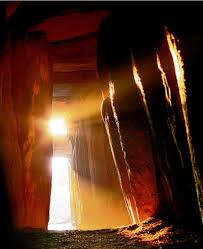 Newgrange passage tomb during winter solstice sunrise