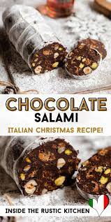 Chocolate Salami Salame Di Cioccolato Inside The Rustic Kitchen Recipe Italian Christmas Recipes Vegan Christmas Recipes Christmas Food
