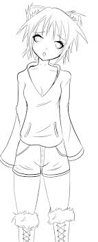 A unique collection of coloring pages for girls by bold. Anime Neko Girl Lines By Chuloc On Deviantart Angel Coloring Pages Coloring Pages For In 2021 Angel Coloring Pages Chibi Coloring Pages Disney Princess Coloring Pages