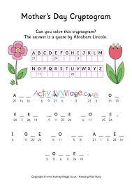 I thank you for the naps we share, and putting up with tufts of hair. Mother S Day Cryptogram