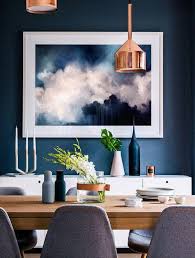 This can either work in the form of an accent wall in blue, or one can use the color more extensively with white breaking up the visual monotony. A Blue Dining Room Shares Healthy Benefits Mecc Interiors Inc