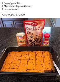 Pumpkin Chocolate Chip Bars Chocolate Chip Cookie Mix Recipe Pumpkin Chocolate Chip Cookies Pumpkin Chocolate Chips