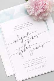 Romantic Calligraphy Wedding Invitations Calligraphy Wedding Invitation Floral Wedding Invitation Card Wedding Invitations