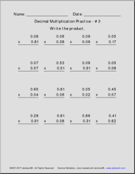 Decide whether you need to multiply or divide to solve these … Multiplying Decimals Multiplication Practice Decimal Math Practice Free Math Worksheets Abcteach