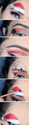 Santa Claus Hat Easy Festive Makeup Christmas Make Up Makeup Tutorial Eyeshadow Christmas Makeup Makeup