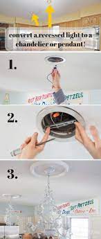 How To Change A Light Fixture Using A Recessed Light Conversion Kit Aka Can The Can Lights Recessed Light Conversion Kit Recessed Lighting Diy Lighting