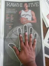 A representation of kawhi leonard's hand, which measures 11.25 inches from thumb to pinkie and is 9.75 inches long. Palm To Palm With Kawhi Leonard San Antonio Express News