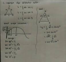 Perhatikan gambar dibawah ini berapakah besar sisi alasnya?diketahui: Diketahui Segitiga Pqr Dengan Sisi Pq 20 Cm Qr 12 Cm Dan Sudut Q 45 Luas Segitiga Tersebut Adalah Brainly Co Id