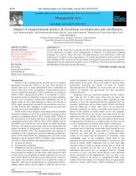 Pdf Impact Of Favoritism Nepotism And Cronyism On Job Satisfaction A Study From Public Sector Of Pakistan
