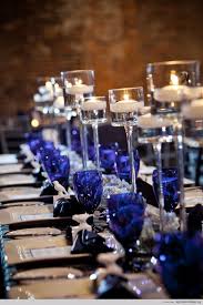 Cobalt Blue Water Glasses For Wedding Table Setting So Simple Yet So Beautiful Blue Wedding Decorations Blue Themed Wedding Silver Wedding Decorations