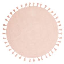 Round Pink Cotton Rug With Pom Poms D 100 On Maisons Du Monde Take Your Pick From Our Furniture And Accessories And Be In Tapijt Babykamer Tapijt Roze Tapijt