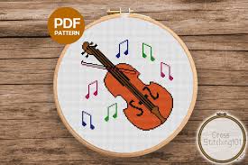Sewing boxes cross stitch patterns from mani di donna. Violin Modern Cross Stitch Pattern Graphic By Crossstitching101 Creative Fabrica