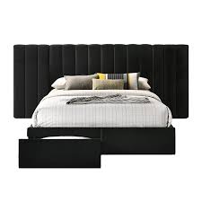 King size bed frame with headboard and storage. Faro Velvet Bed Frame With Extra Wide Headboard And Storage Overstock 31789786