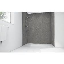 Mermaid Lunar Grey Laminate 2 Sided Shower Panel Kit 1200mm X 900mm Shower Panels Bathroom Shower Design Ideal Bathrooms