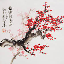 Chinese Calligraphy Style Painting Red Cherry Blossom Especially Love Branches And Flowers Cherry Blossom Painting Cherry Blossom Art Cherry Blossom Drawing These beautiful red roses are bright red and can be seen in many japanese flower gardens. cherry blossom drawing