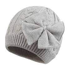 Amazon Com Winter Warm Knitted Baby Hat For Girls Cotton Lined Infant Toddler Girls Hat Autumn Cute Bow Classic G Girl Beanie Girl With Hat Baby Hats Knitting