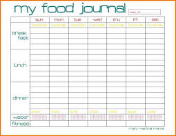 Food Journal Template Authorization Letter Pdf