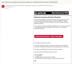 Check spelling or type a new query. Phishing Email Saying National Insurance Number Has Been Disabled