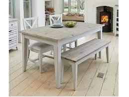Farmhouse Grey Painted Extending Dining Table Extendable Dining Table Dining Table With Bench Dining Table