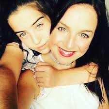 A older picture but my Daughter and myself when she was a lot younger! We  have the same eyes! Cat eyes! Very dark black ring around them! We Cannot  wear yellow as