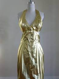 70 S Gold Lame Halter Cocktail Disco Party Dress Dresses Party Dress Gold Lame
