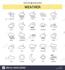 Wetter app wettersymbole bedeutung : Wetter Online Icon Set 25 Gestrichelter Umriss Stil Stock Vektorgrafik Alamy